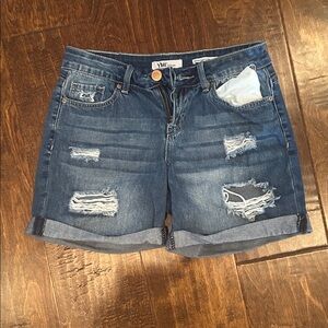 YMI Women's Distressed Jean Shorts - Blue